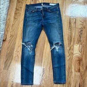 rag and bone Low rise ripped skinny jeans